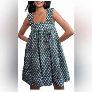 NWOT Olive and Blue Block Print Dress - size S